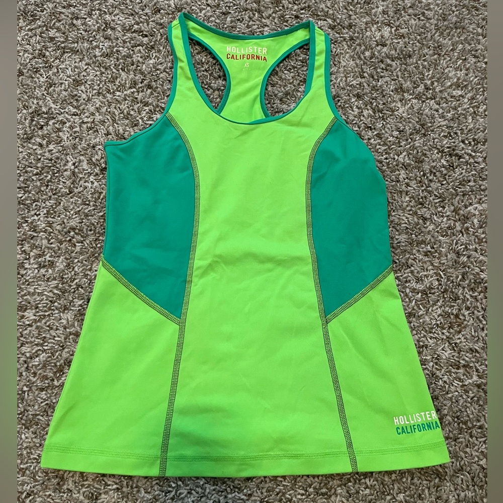 Hollister Vibrant Green Racerback Tank Top